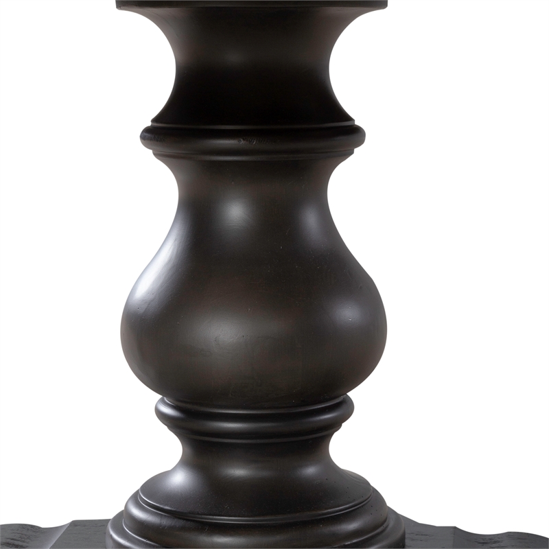Pemberly Row Modern Americana Farmhouse Opt Pedestal Table - Black