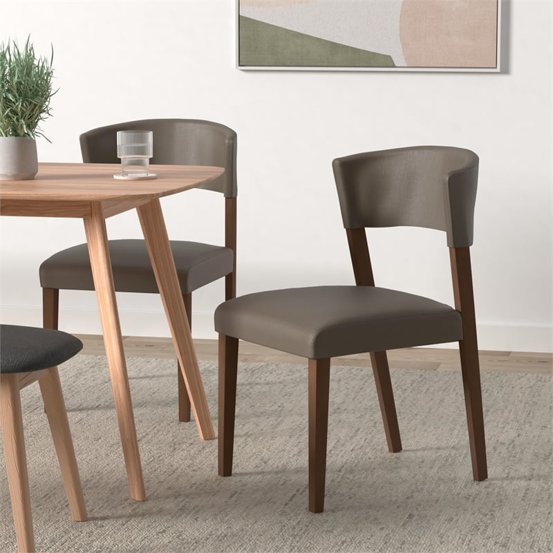 Pemberly Row Modern Faux Leather Dining Side Chair (Set of 2)