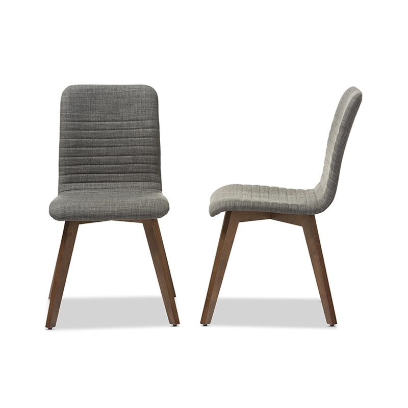 Pemberly Row Modern Dining Side Chair in Dark Gray (Set of 2)