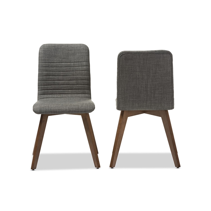 Pemberly Row Modern Dining Side Chair in Dark Gray (Set of 2)