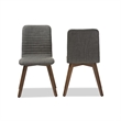 Pemberly Row Modern Dining Side Chair in Dark Gray (Set of 2)
