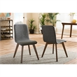 Pemberly Row Modern Dining Side Chair in Dark Gray (Set of 2)