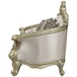 Pemberly Row Loveseat with 4 Pillows in Cream Fabric and Antique White