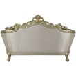Pemberly Row Loveseat with 4 Pillows in Cream Fabric and Antique White