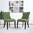 Pemberly Row Tufted Dining Side Chair in Green and Black (Set of 2)