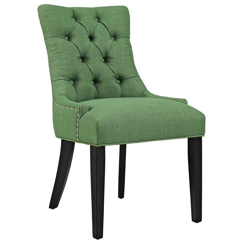 Pemberly Row Tufted Dining Side Chair in Green and Black (Set of 2)