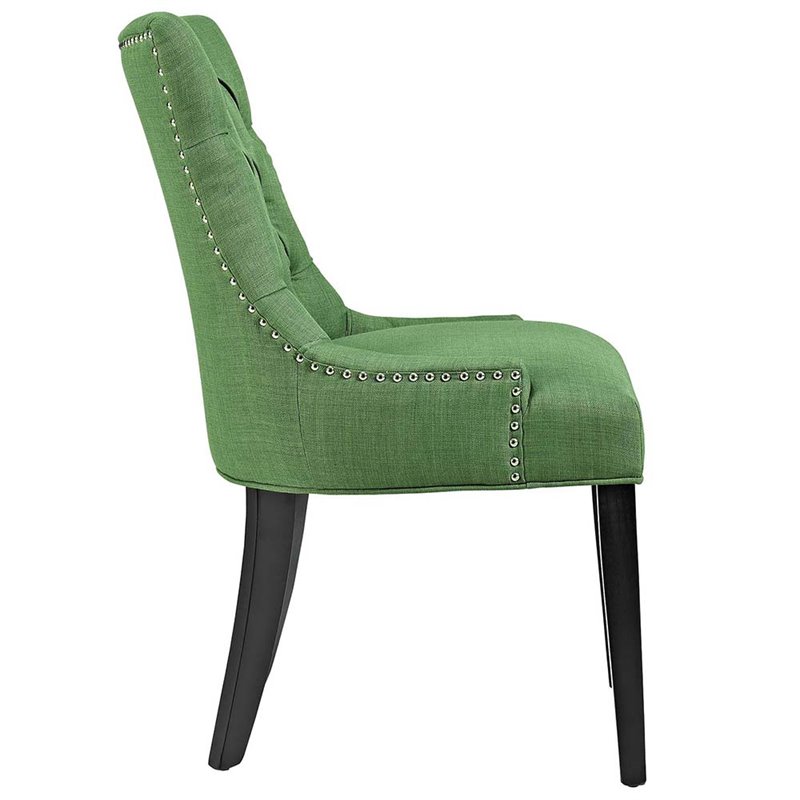 Pemberly Row Tufted Dining Side Chair in Green and Black (Set of 2)