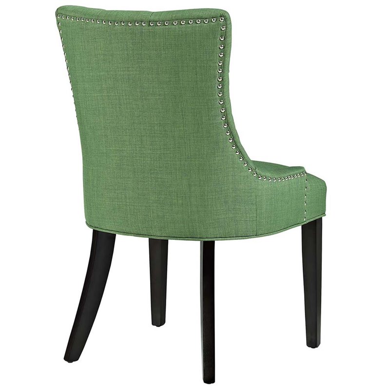 Pemberly Row Tufted Dining Side Chair in Green and Black (Set of 2)