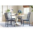 Pemberly Row Modern Wood X-Back Dining Chair in Blue (Set of 2)