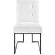 Pemberly Row Modern Fabric Upholstered Dining Chair in White/Black