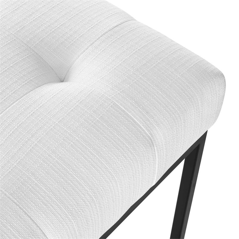Pemberly Row Modern Fabric Upholstered Dining Chair in White/Black