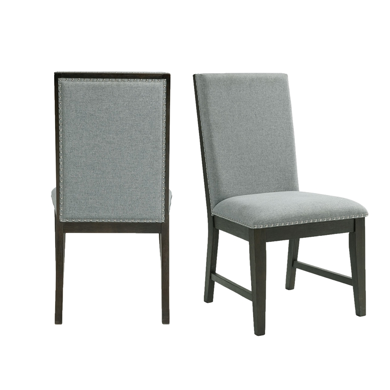 Pemberly Row Modern / Contemporary Standard Height Side Chair Set in Gray