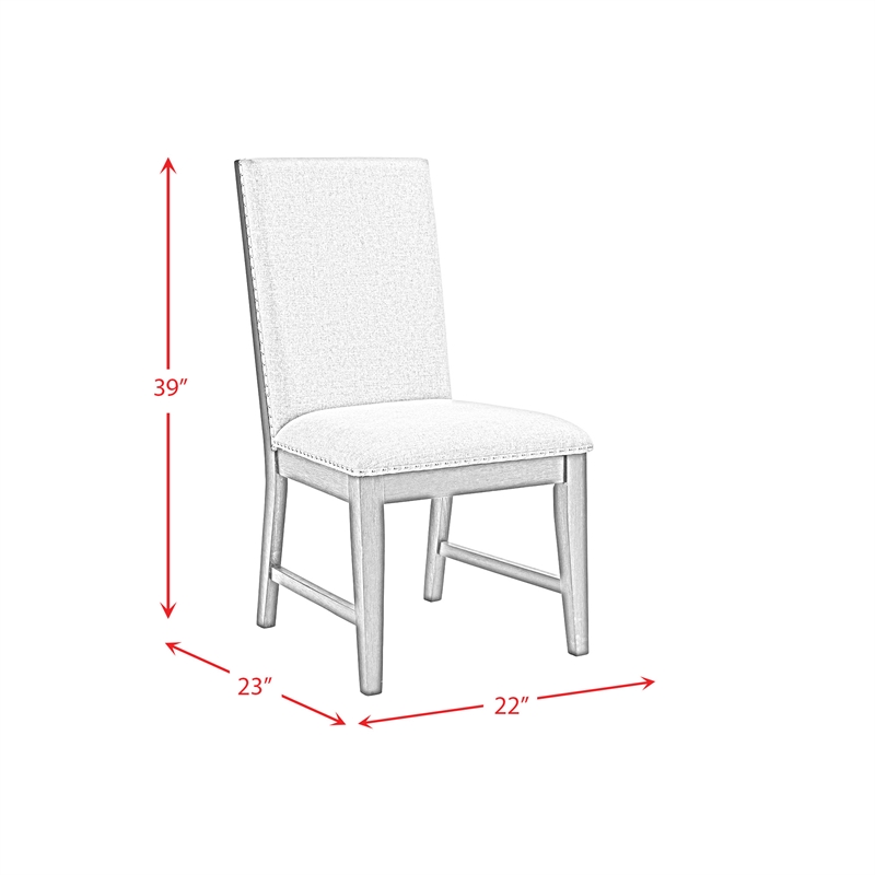 Pemberly Row Modern / Contemporary Standard Height Side Chair Set in Gray