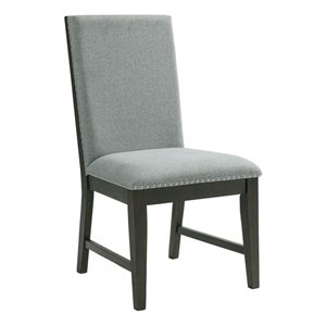 Pemberly Row Modern / Contemporary Standard Height Side Chair Set in Gray
