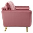 Pemberly Row Contemporary Performance Velvet Upholstered Sofa in Dusty Rose