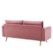 Pemberly Row Contemporary Performance Velvet Upholstered Sofa in Dusty Rose