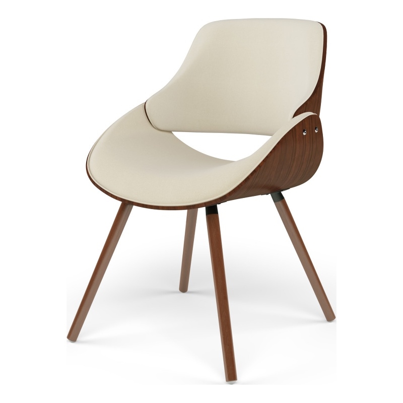 Pemberly Row Modern Dining Chair with Wood Back in Linen Fabric