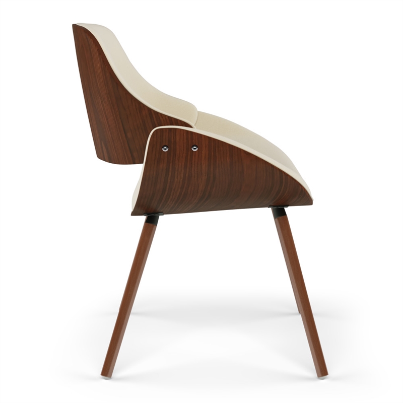 Pemberly Row Modern Dining Chair with Wood Back in Linen Fabric