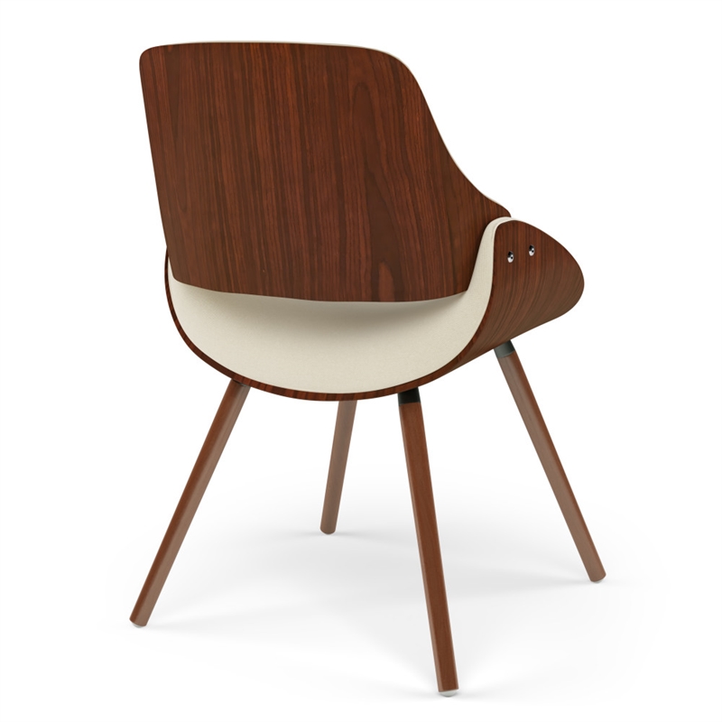 Pemberly Row Modern Dining Chair with Wood Back in Linen Fabric