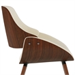 Pemberly Row Modern Dining Chair with Wood Back in Linen Fabric