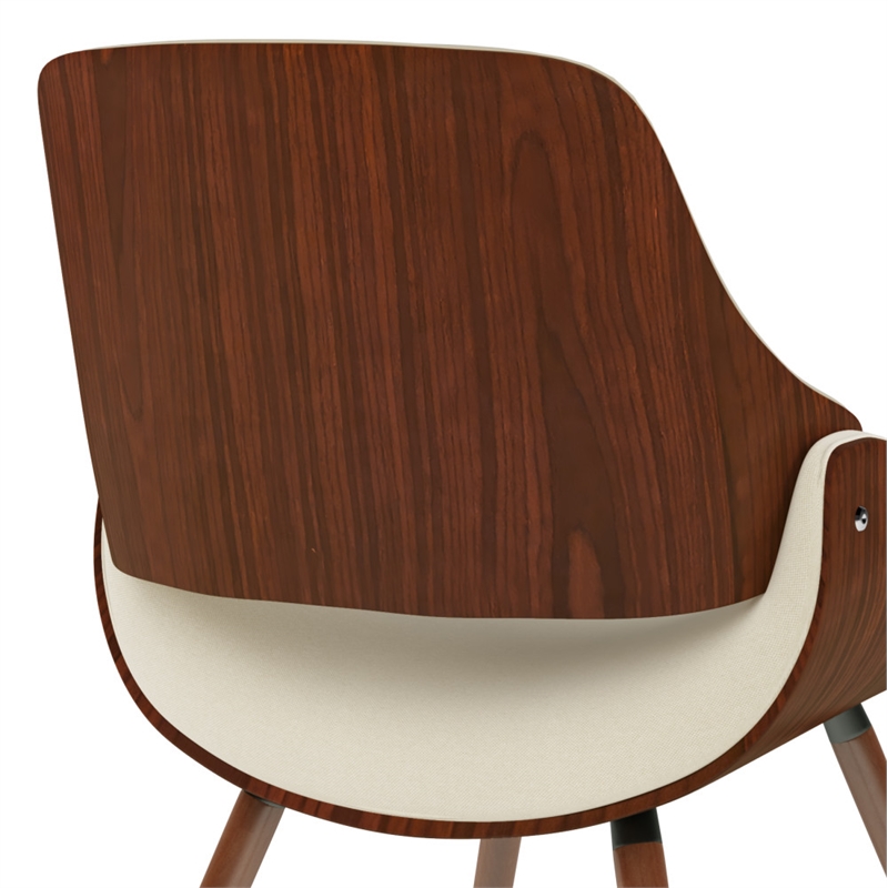 Pemberly Row Modern Dining Chair with Wood Back in Linen Fabric