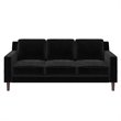 Pemberly Row 3 Seater Living Room Upholstered Sofa in Black Velvet