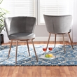 Pemberly Row Grey and Rose Gold Finished Dining Chair (Set of 2)