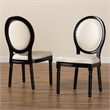 Pemberly Row Beige and Black Finished Wood 2-Piece Dining Chair Set