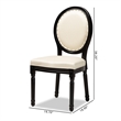 Pemberly Row Beige and Black Finished Wood 2-Piece Dining Chair Set