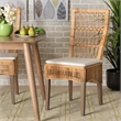 Pemberly Row Modern Natural Brown Rattan 2-Piece Dining Chair Set