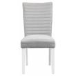 Pemberly Row Side Chair in Gray Velvet and White High Gloss (Set of 2)