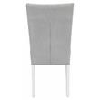 Pemberly Row Side Chair in Gray Velvet and White High Gloss (Set of 2)