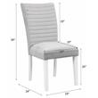 Pemberly Row Side Chair in Gray Velvet and White High Gloss (Set of 2)