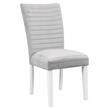 Pemberly Row Side Chair in Gray Velvet and White High Gloss (Set of 2)