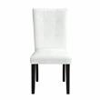 Pemberly Row Faux Leather Upholstered Side Chair in White and Black