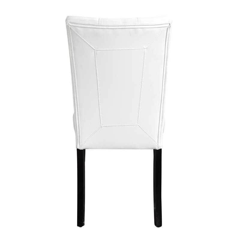 Pemberly Row Faux Leather Upholstered Side Chair in White and Black