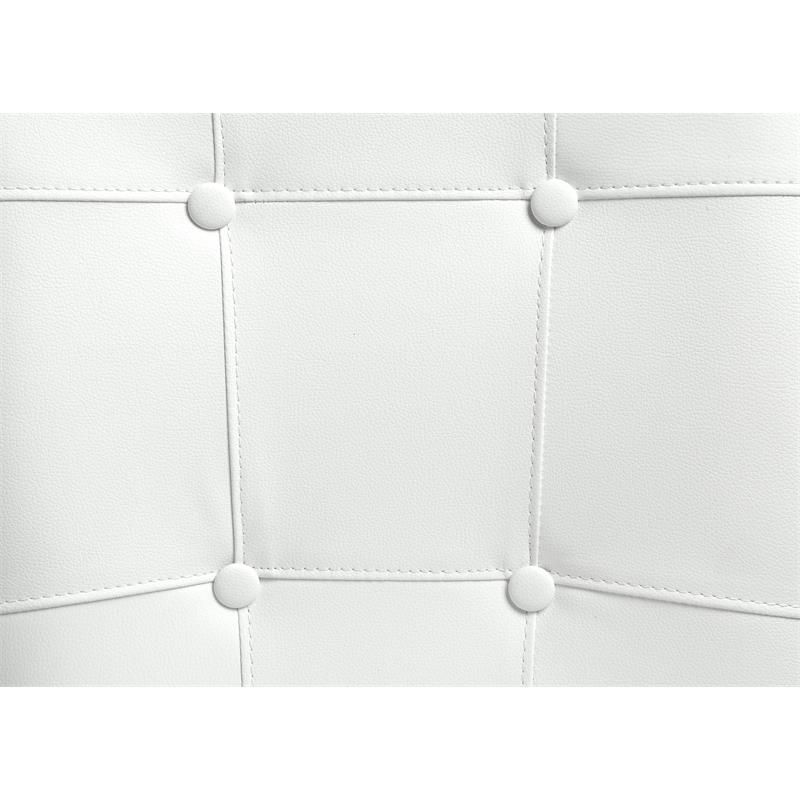 Pemberly Row Faux Leather Upholstered Side Chair in White and Black