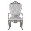 Pemberly Row Upholstered Tufted Arm Chair in Cream and Antique White Set of 2