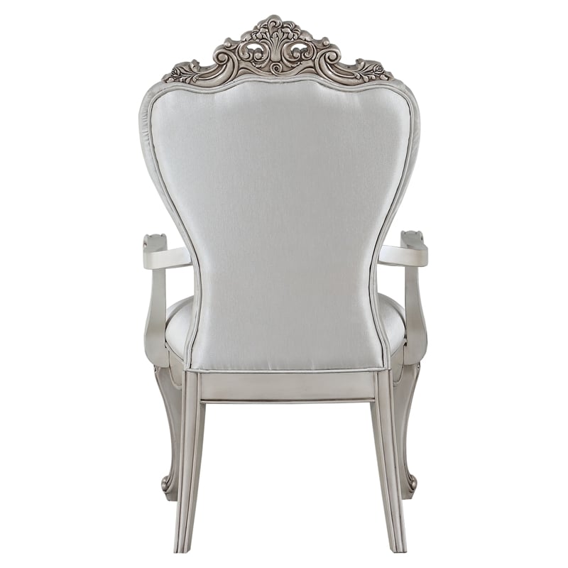 Pemberly Row Upholstered Tufted Arm Chair in Cream and Antique White Set of 2