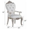 Pemberly Row Upholstered Tufted Arm Chair in Cream and Antique White Set of 2