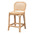 Pemberly Row Modern Bohemian Natural Brown Rattan Counter Stool