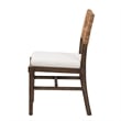 Pemberly Row Brown Mahogany Wood and Natural Rattan Dining Chair