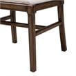 Pemberly Row Brown Mahogany Wood and Natural Rattan Dining Chair