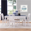 Pemberly Row Eggshell White Wood Coastal Style Dining Chair - Set of 2