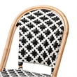 Pemberly Row French Black and White Weaving Natural Rattan Bistro Chair