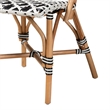 Pemberly Row French Black and White Weaving Natural Rattan Bistro Chair