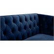 Pemberly Row Upholstered Contemporary Velvet and Iron Sofa in Navy
