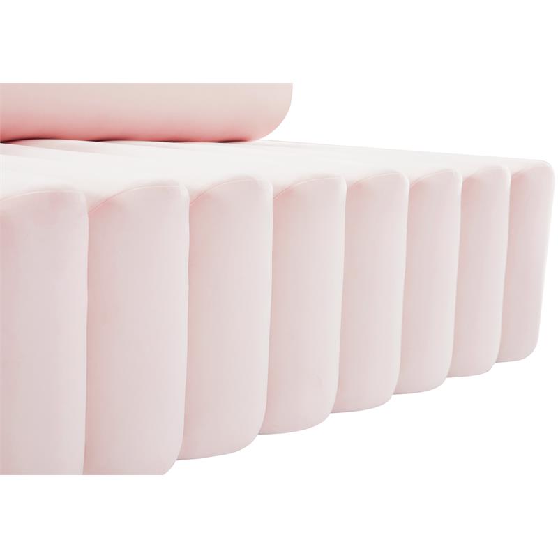 Pemberly Row Modern / Contemporary Upholstered Pink Velvet Sofa