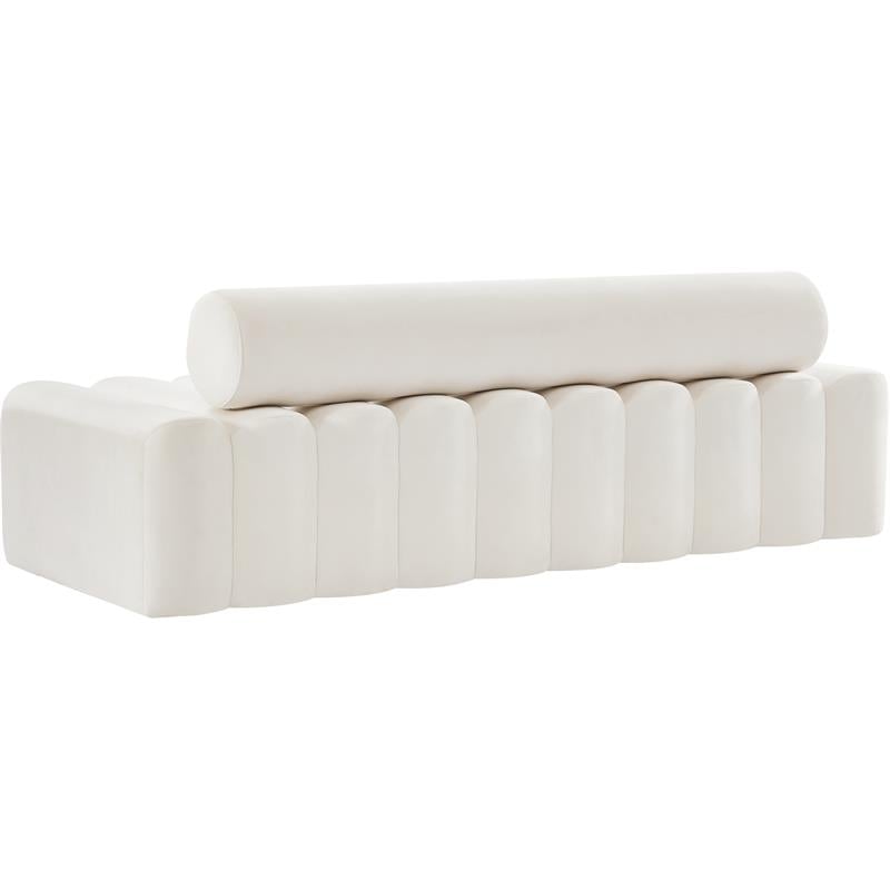 Pemberly Row Modern / Contemporary Upholstered Cream Velvet Sofa