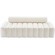 Pemberly Row Modern / Contemporary Upholstered Cream Velvet Sofa